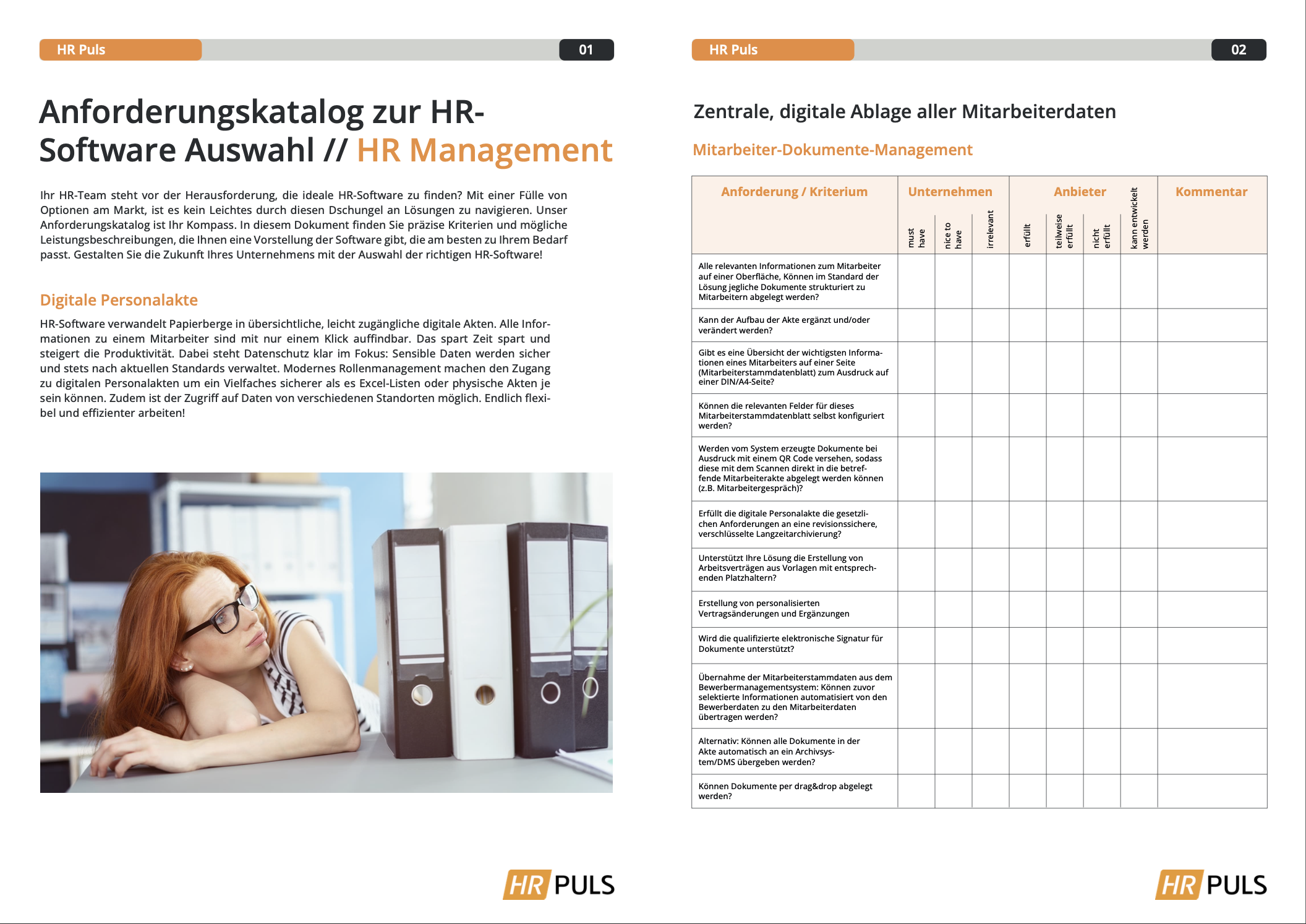 Checkliste für eine HR Software – HR Management [PDF]