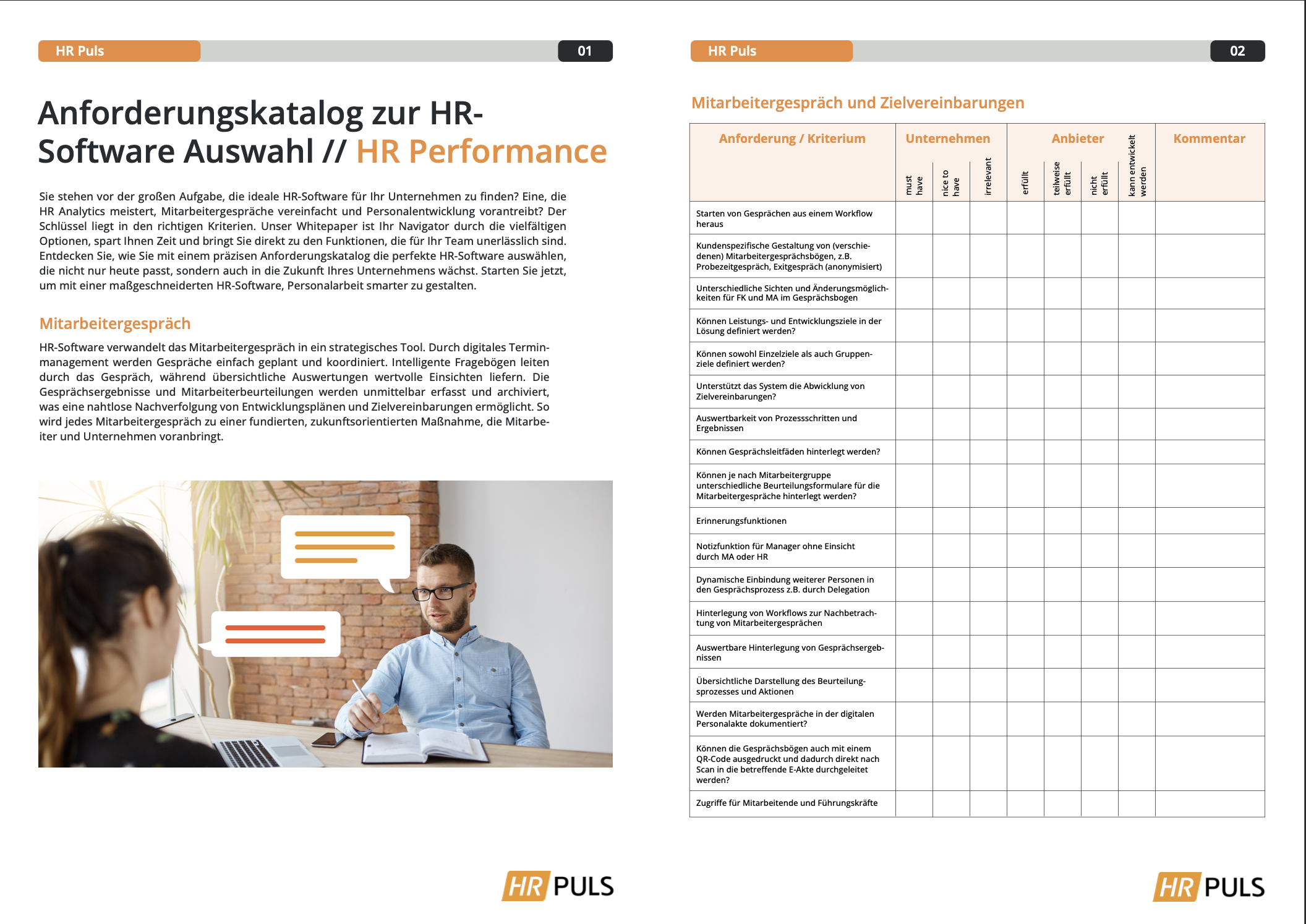 Checkliste für eine HR Software – HR Performance [PDF]